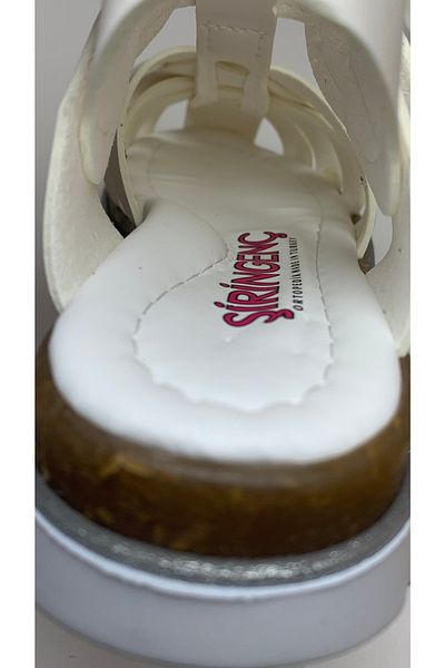 Şirin Bebe Şirinbebe Young Girl White Orthopedic Sandals Comfortable and Velcro