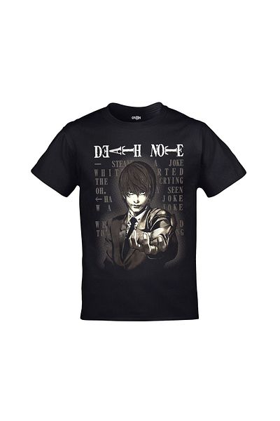 Orijin Tekstil Death Note Anime Printed Unisex Black Tshirt