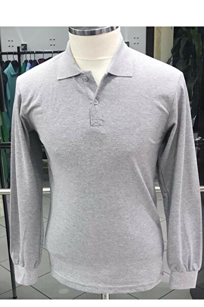 MODA Μακρυμάνικο μπλουζάκι με γκρι γιακά πόλο unisex