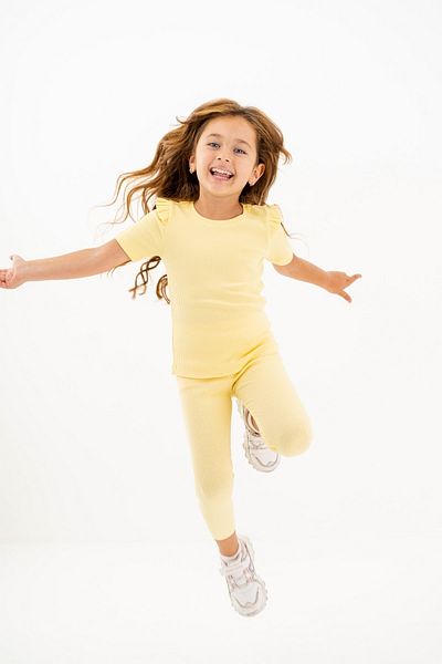 Hally & Son Girl's Yellow Tights Set 100% Cotton
