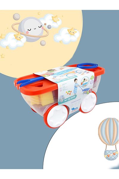 edoy لعبة عربة الأطفال الممتعة ذات اللون البرتقالي لتطوير الذكاء