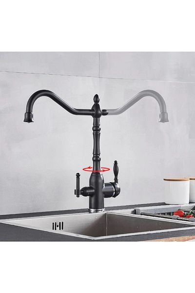 OEM Kitchen Sink Faucet with Dual Flow Water Purification Outlet New Design Black