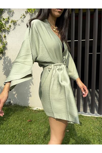 Pinuts Koyu Yeşil Basic Oversize Kadın Erkek Sabahlık