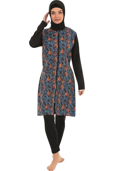 Form Angel Patterned Tights Full Covered Hijab Swimsuit 1800-18