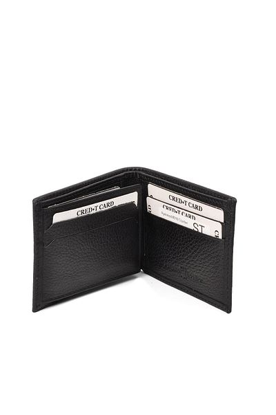 AYAKMOD 8010 Black Genuine Leather Men's Wallet