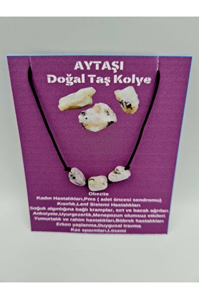 GÜMÜŞTEL EL SANATLARI قلادة من حجر القمر الطبيعي الأصلي المعتمد - هدية مفاجئة