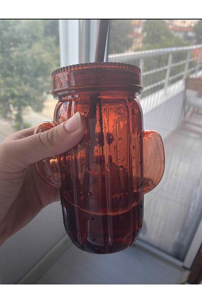 KÜÇÜK EW Cactus Glass with Straw Ew-715