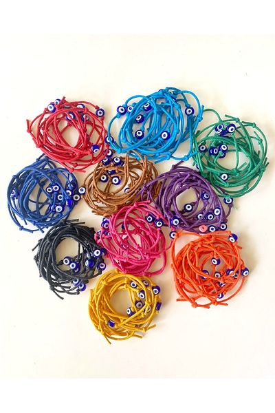 TAKI BY EKİN Glass Evil Eye Beaded Bracelet