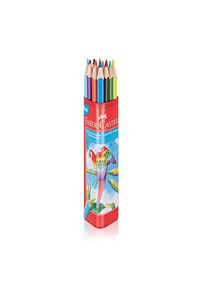 Faber Castell Faber-castell Crayons 12 Colors Full Size Triangular Plastic Tube