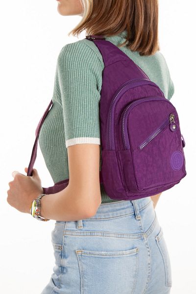 Newish Purple Unisex Crinkle Waterproof Shoulder Bag - 28X18CM Body Bag