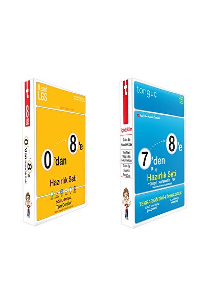 Tonguç Yayınları 0 dan 8 e Ve 7 den 8 e Sözel Sayısal Hazırlık Seti