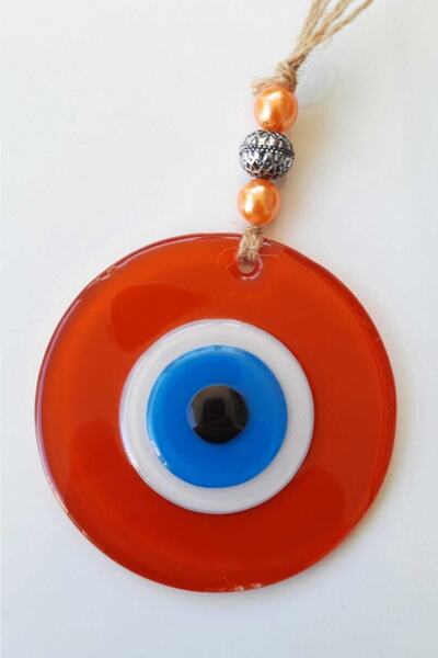ella'nın çarşısı Πορτοκαλί Χρώμα Γυάλινο Χάντρα Κακού Μάτι Χειροποίητο Διακοσ...