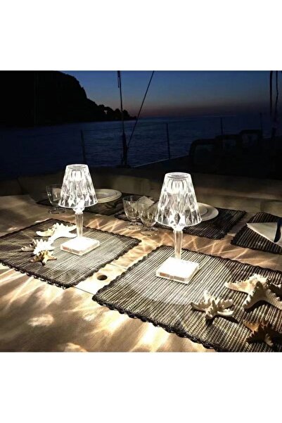 Genel Markalar Vilya Akrilik Kristal Led Şarjlı Masa Üstü Lamba Kristal Gece Lambası Dokunmatik Elmas Lamba Crysta
