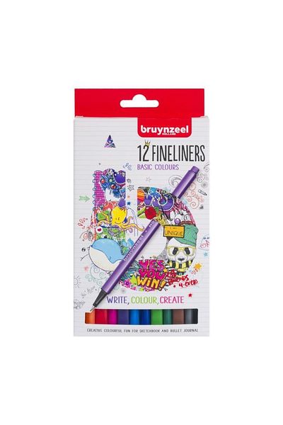 Bruynzeel Fineliner 0.4 Mm 12 Colors Basic