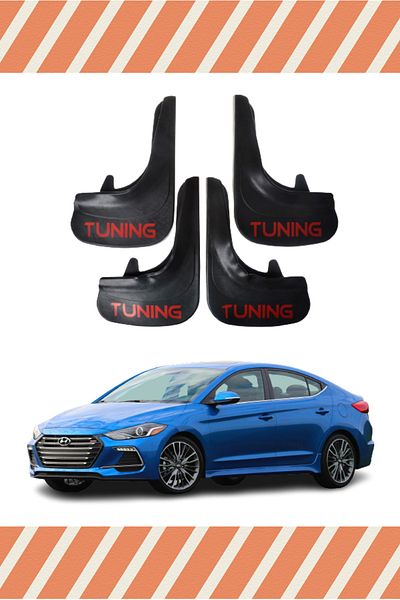 NOVDES Db Hyundai Elentra 2016-2021 Sports Written 4-Piece Dust Cover Mudguard Mudguard
