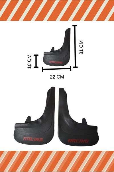 Heda Tex Lada Samara All Chassis Racing Red Written 2-Piece Gaiter Cover Fender Mud Flap