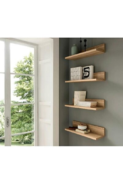 TNCN Mobilya Tncn Duvar Rafı 4 ’lü Set Raf 15x8,5 Çok Amaçlı Kitaplık Mutfak ...