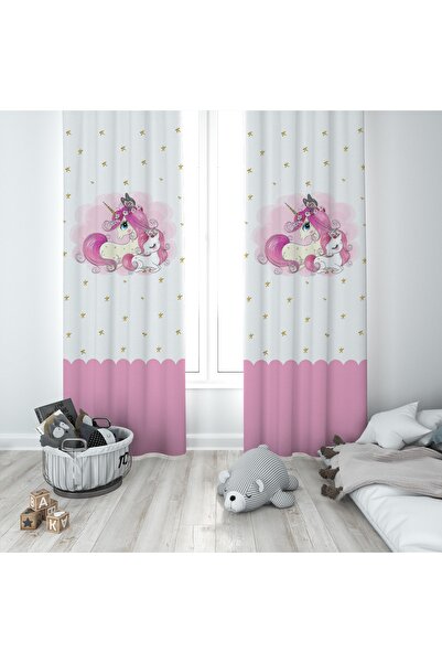 BAMBAŞKA MODA Дитяча кімната Мама і дитина Єдиноріг Двоє крил Фон завіса Bmfp...