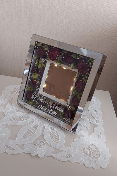 Verda Çerçeve Rama acoperita cu argint 25x25 cm! Rama foto cu oglinda!