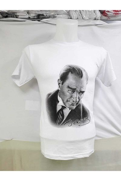 FATELLA Unisex 23 April 29 October 10 November 19 May Performance Costume Ataturk Printed Red Short Sleeve T-shirt