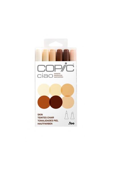 Copic مجموعة أقلام ماركر تشاو للبشرة مكونة من 6 قطع