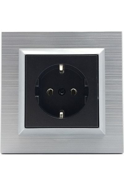 OVİVO Quantum Silver Grounded Socket Framed