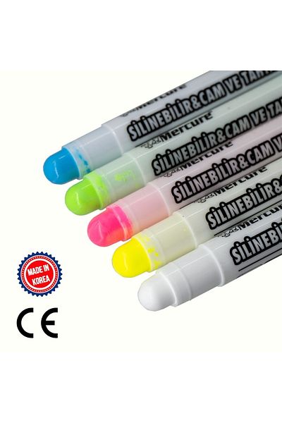 Mercure Mc-224 Set of 5 Erasable Oil Chalk Glass and Pen