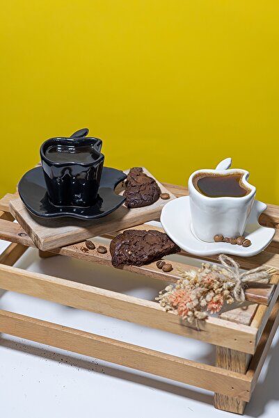 ARVALE مجموعة من 2 فناجين قهوة سيراميك |   كوب قهوة على شكل كوب أبل آي