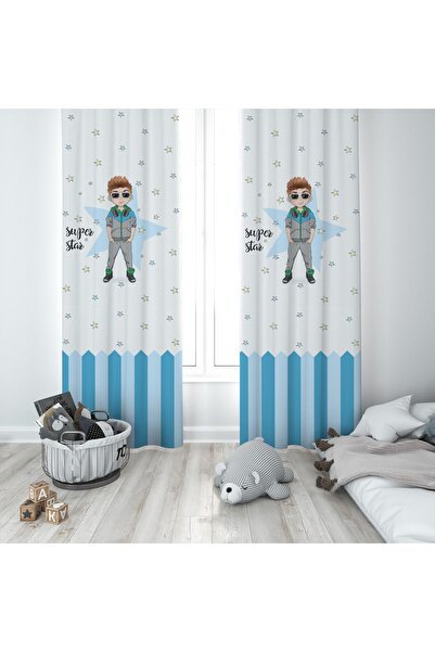 BAMBAŞKA MODA Дитяча кімната Super Star Boy Двохкрила штора Bmfp-229
