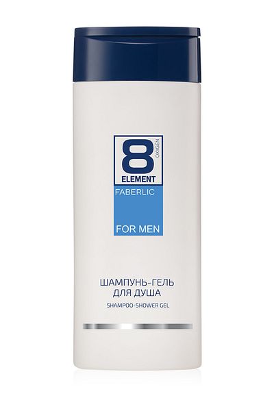 Faberlic 8 Elements 400ml Shampoo and Shower Gel for Men - 2 in 1