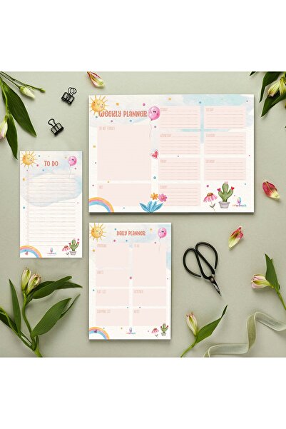 colortouch Smiley Ders Çalışma 3 Lü Defter Planner Seti (haftalık Planlayıcı ...