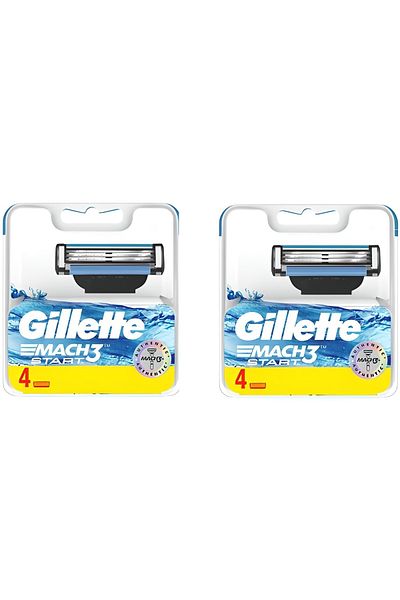 Gillette Mach3 Start Shaving Razor Spare Head 4 Pieces 4 Pieces X 2 Pieces