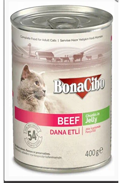 BonaCibo Jöleli Dana Etli Kedi Yaş Konserve Maması 4 Adet
