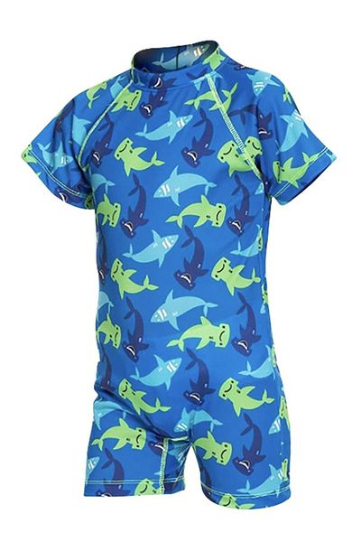Remsa Mayo UV Proof Jumpsuit Short Sleeve Shorts Kids Baby Swimming Swimsuit C64 Shark Shark