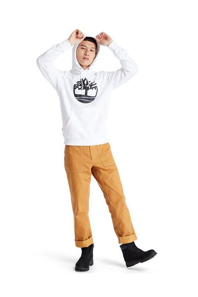 Timberland YC CORE TREE LOGO PULL OV Λευκό ανδρικό φούτερ101096681