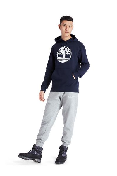 Timberland Мъжки суичър с качулка с лого Yc Core Tree, тъмносин