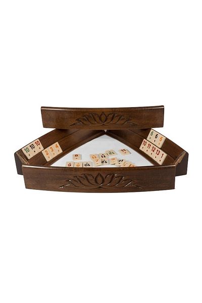 Tuana Game Solid Natural Wood Oval Okey Set Carved 2637.dfn