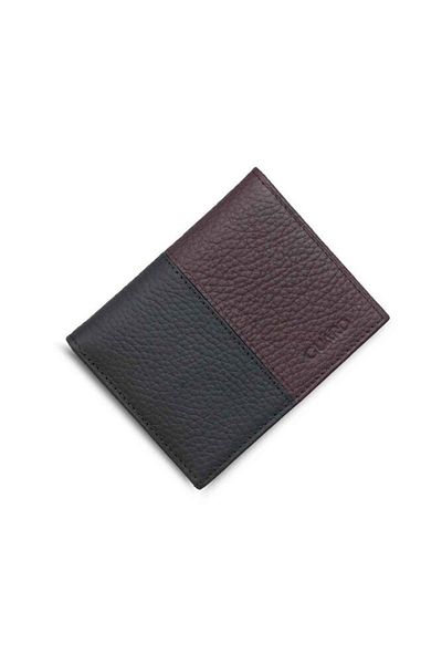 GUARD Men's Leather Wallet - Hgüneyli Matte, Claret Red/Black