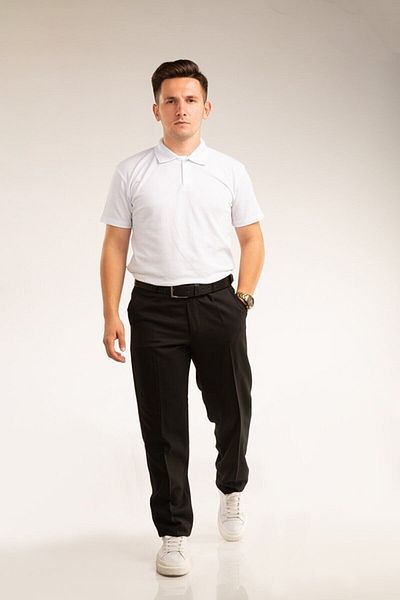 FATELLA Men's Fabric Serj School High School Length Non-Lycra Solid Color Pocket Front Zipper Fabric Trousers