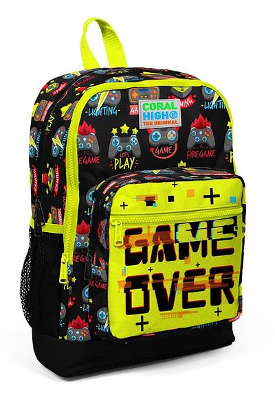 Coral High 23828 Set de ghiozdane de 3' cu imprimeu Game Over