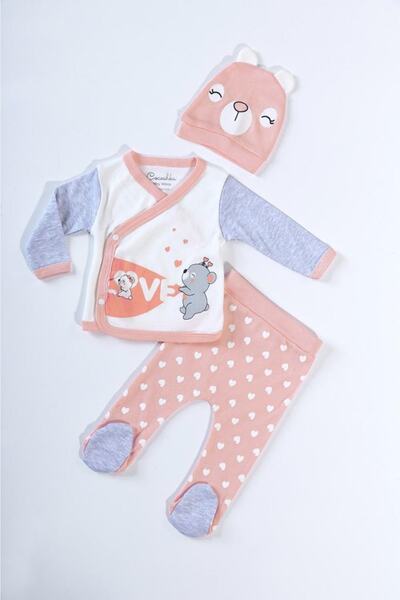 Cocoshka 100% Baby Love Patterned Baby Bodysuit Set of 3