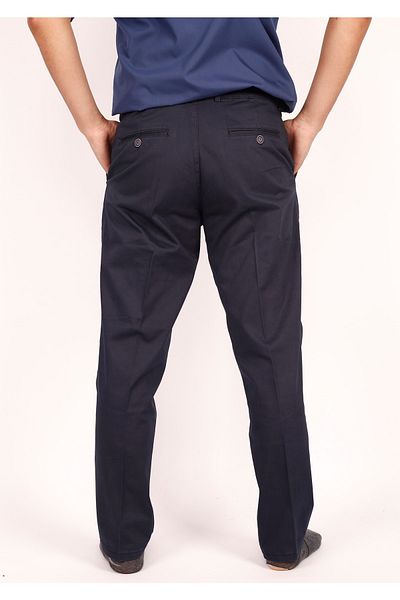 MODA Men's Comfortable Classic Cut Wide Leg Regular Fit Comfort Zippered Linen Trousers Single Color