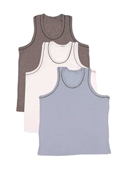 MODA Tricou pentru bărbați, cu mâneci zero, cu bretele groase, cu gât crew, c...