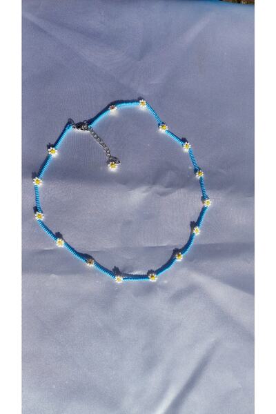 Atolye Ferda Minimal Papatyalı Boncuk Kolye