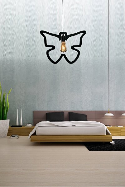 UTKU TASARIM Kelebek Tekli Avize Sarkıt Modern Rustik Dekoratif Lamba Mufak Çocuk Odası Ofis Cafe Avize