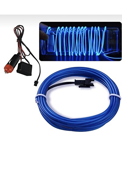 FV-TUNİNG Araç Içi Neon Ledi Mavi Ip Led Torpido Ledi 1 Metre Çakmaklık Soketli