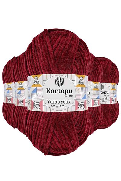 Kartopu 5 Adet Yumurcak Kadife El Örgü Ipi Vişne Çürüğü K106
