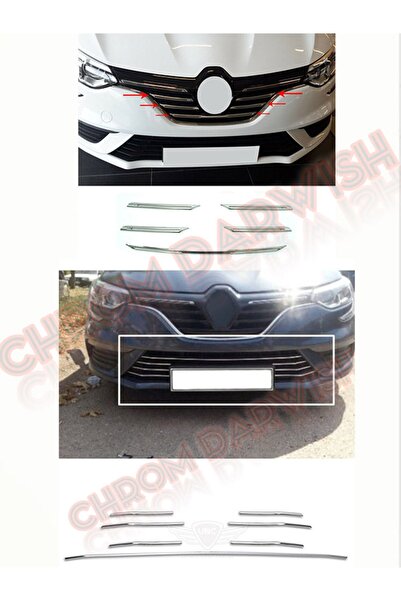 darwish Renault Megane 4 Krom Uyumlu Ön Panjur 5 Prç. 2016-2020 Arası P. Çeli...
