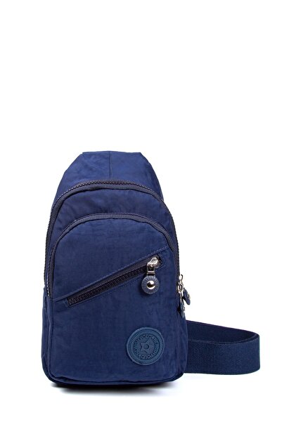 Newish Синя унісекс водонепроникна сумка через плече - тканина Крінк, 28x18 см Body Bag