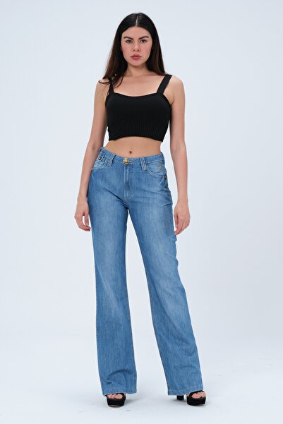 Barkaist Kadın Mavi Cep Detaylı Jean